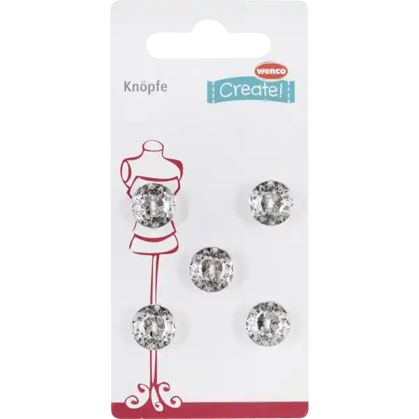 Knopf modisch Ø12mm 5er Set