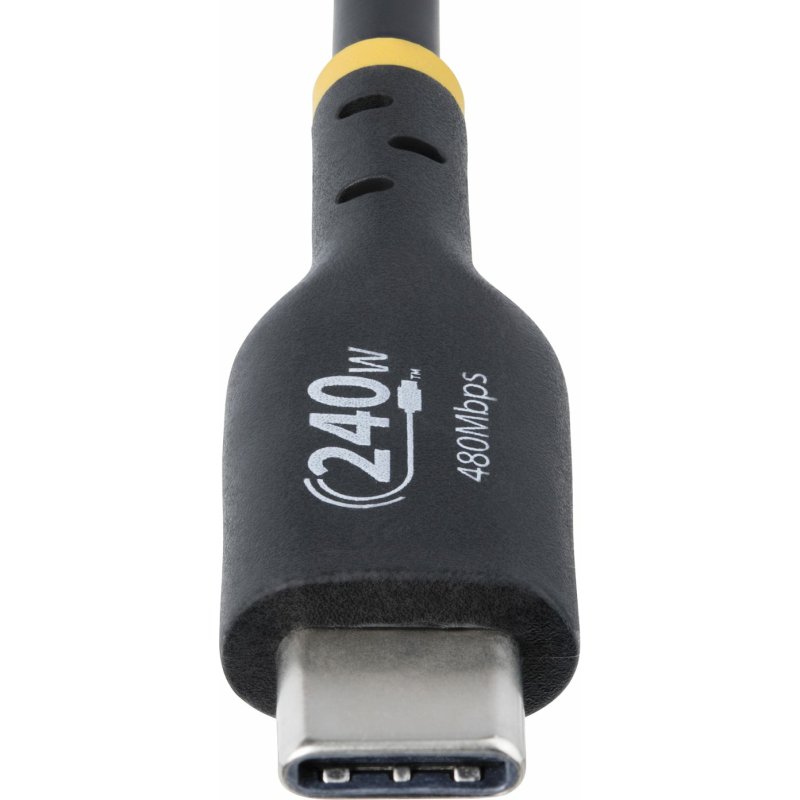 StarTech.com Câble de Charge USB-C de 3m, Charge et Synchronisation, 240W (5A) PD EPR, Câble de Charge USB 2.0 pour Ordinateur Portable, Certifié USB-IF , Gaine TPE - Cordon de Charge USB C Noir