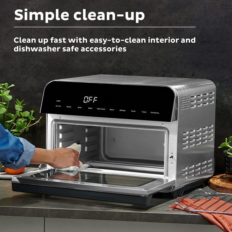 Omni Pro 19 QT/18L Air Fryer Toaster Oven Combo, From the Makers of Pot, 14-in-1 Functions, Fits a 12" Pizza, 6 Slices of Bread, App with Over 100 Recipes
