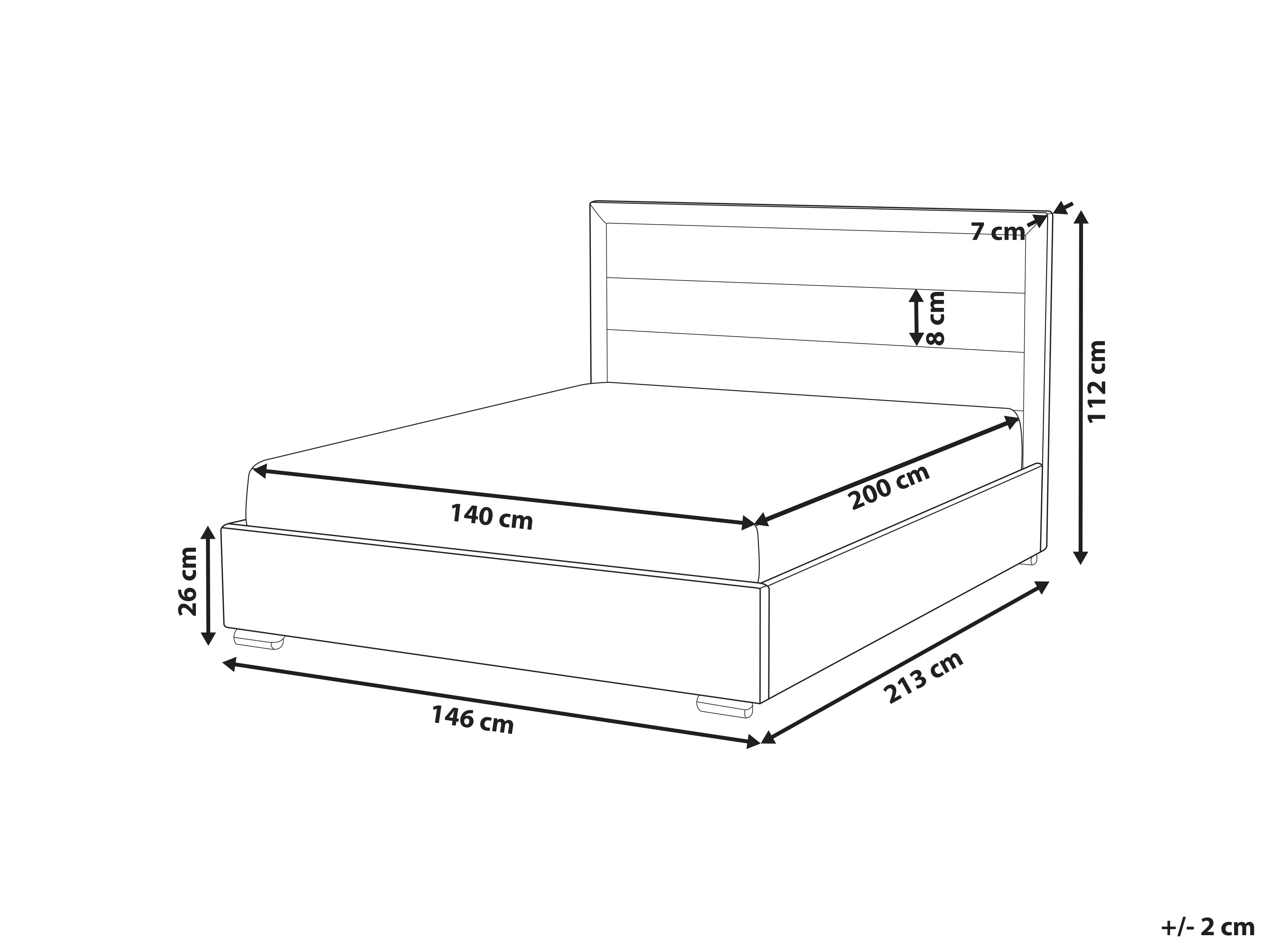 Bed Fluweel ROUEN 140 x 200 cm Taupe