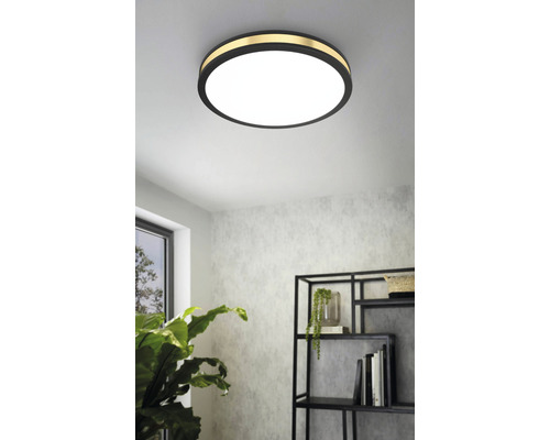 LED plafondlamp 24W 2400 lm 3000K Ø 38 cm Pescaito zwart/goud/wit