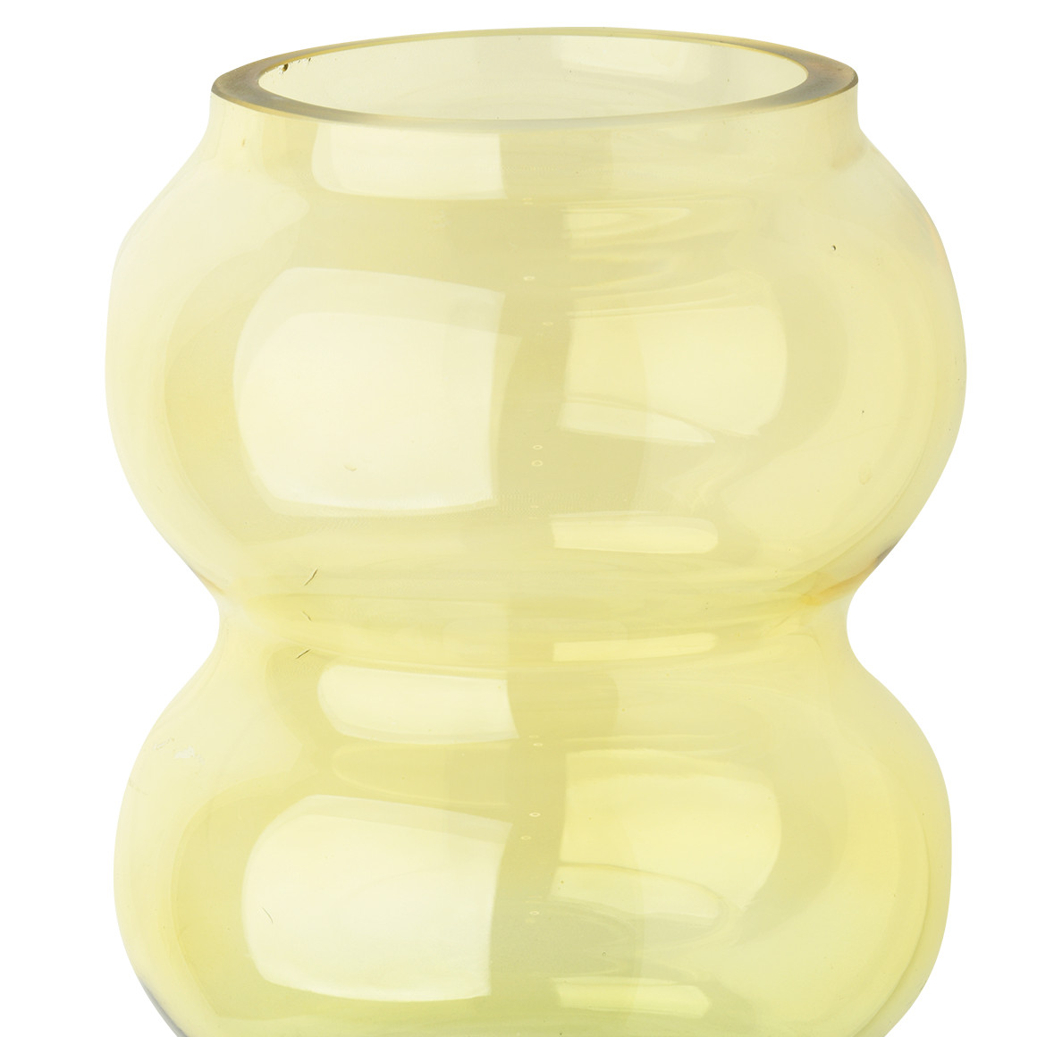 Vase in welliger Form hellgrün / hellgelb