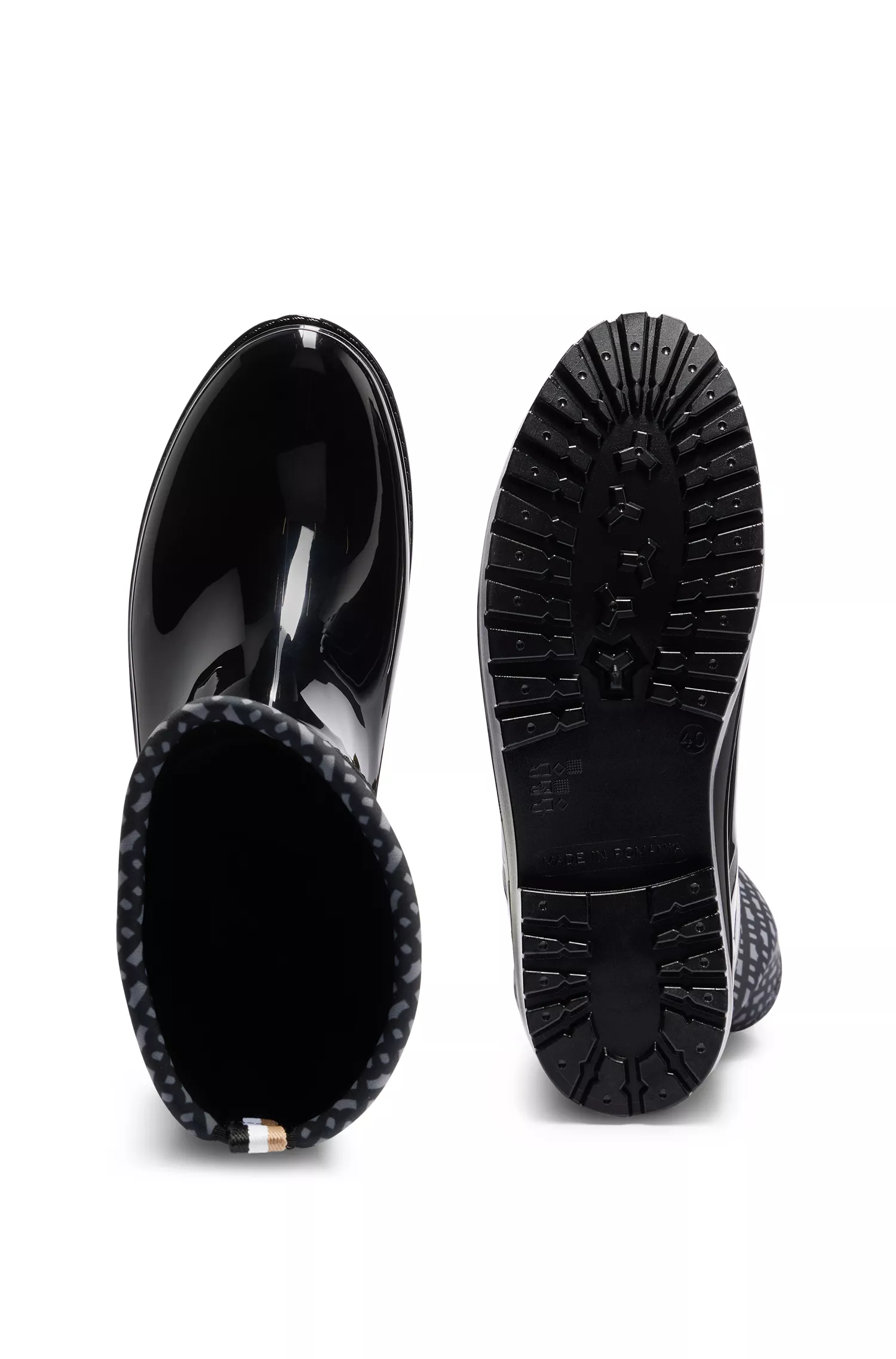 Botas BOSS Black-Rain com detalhes de monograma.