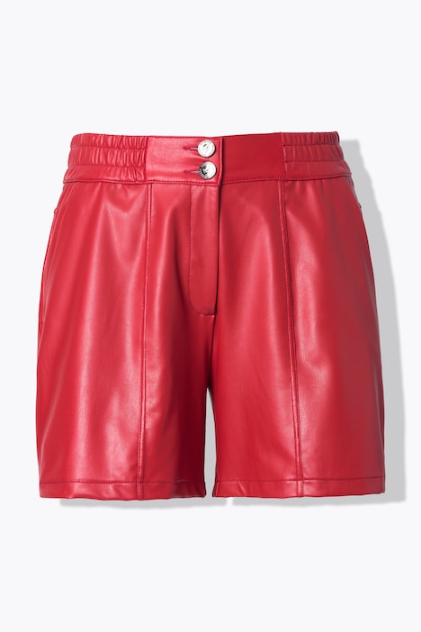 Shorts, weites Bein, Lederoptik
