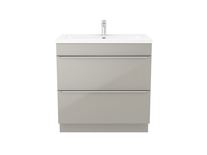 Meuble sous vasque à poser GoodHome Imandra taupe 80 cm + plan vasque Nira