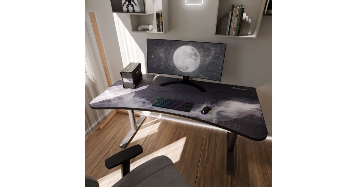 ArozziArena Gaming Desk - Gunmetal - Galaxy  (Gunmetal/lichtgrijs)