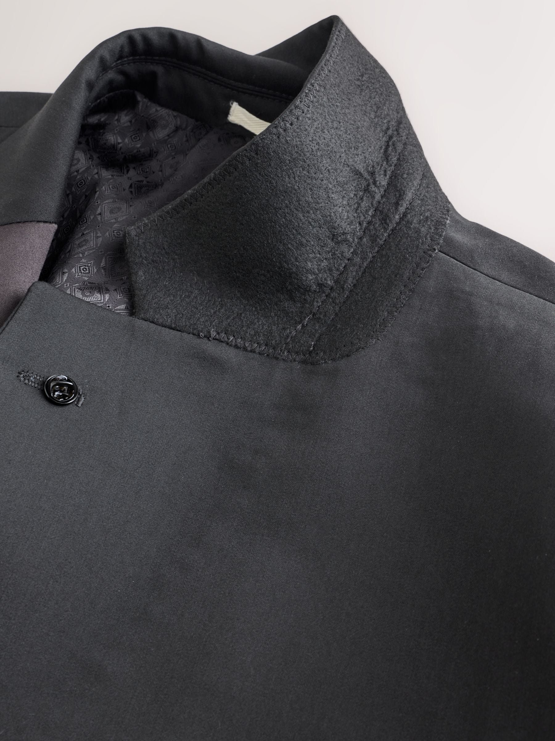Zwart - Slim Fit Tuxedo Suit Jacket with Brooch
