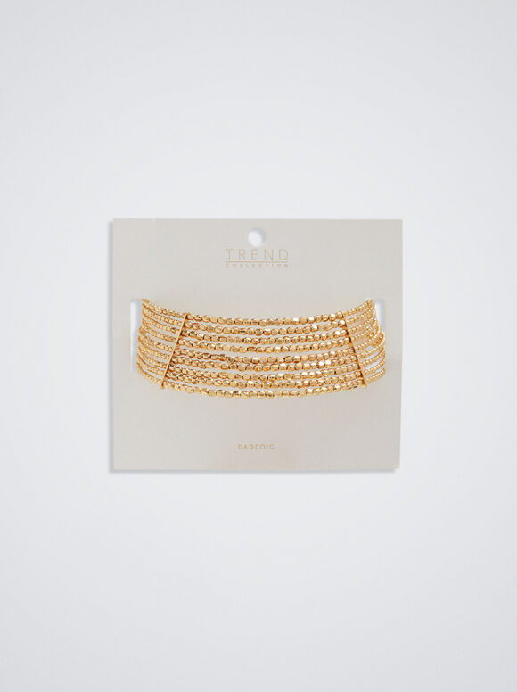 Gargantilha Com Abalorios - Dourado