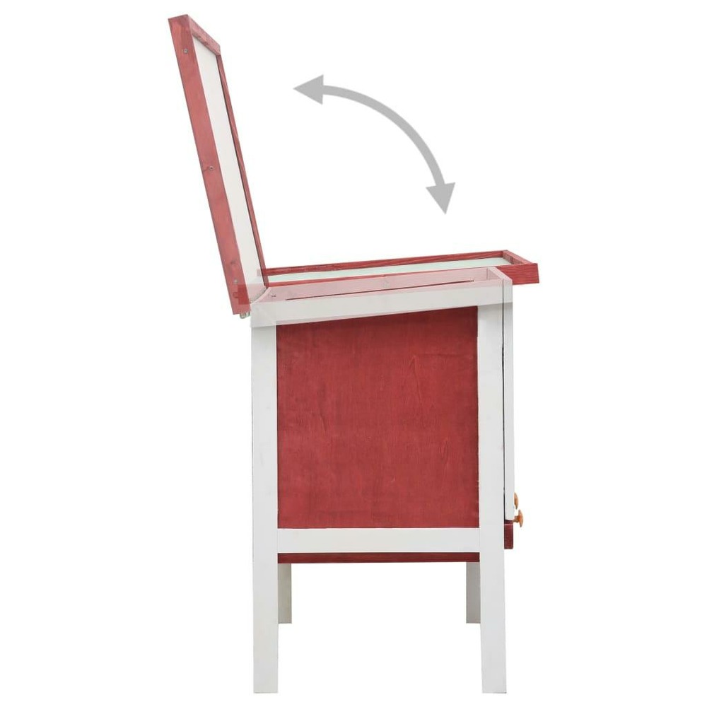 Clapier d'extérieur 1 niveau 90 x 45 x 65 cm rouge bois