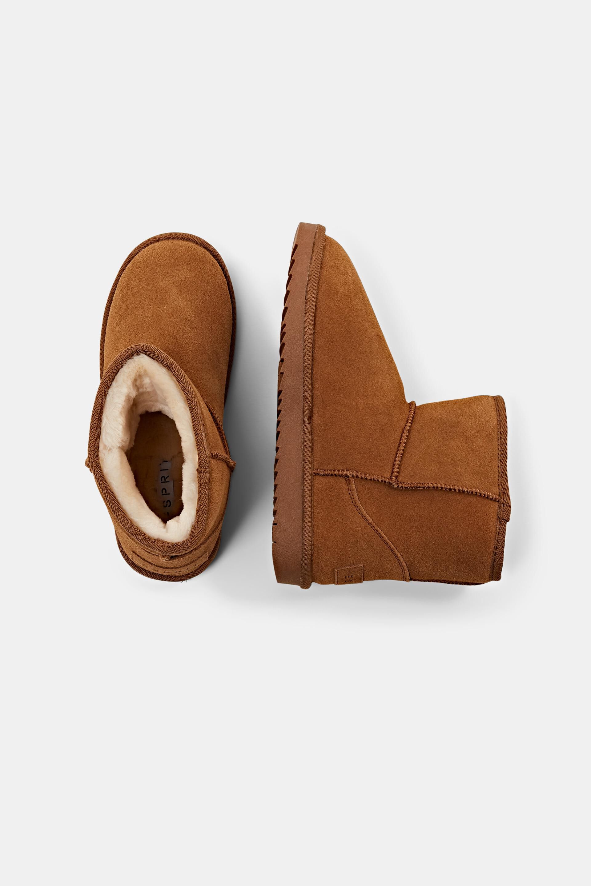 Bottines en daim doublées de fourrure synthétique