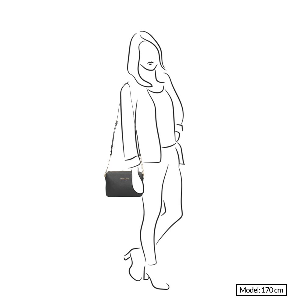 Michael Kors Jet Set Lg Crossbody Golden Chain Bag black