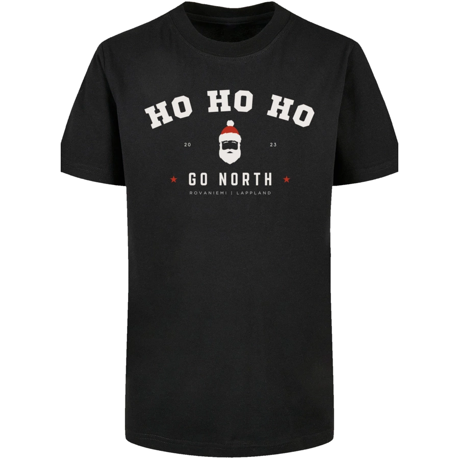 F4NT4STIC Basic Kids Tee Ho Ho Ho Santa Claus Weihnachten schwarz
