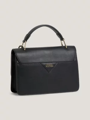 Bolsa transversal de couro com fecho de pressão