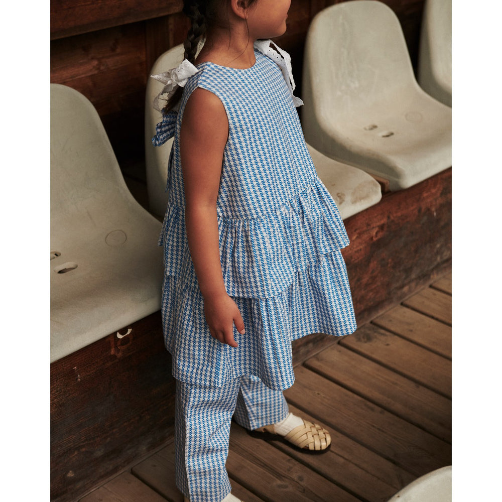 Køb COPENHAGEN COLORS Blue Houndstooth Mini Houndstooth Bukser