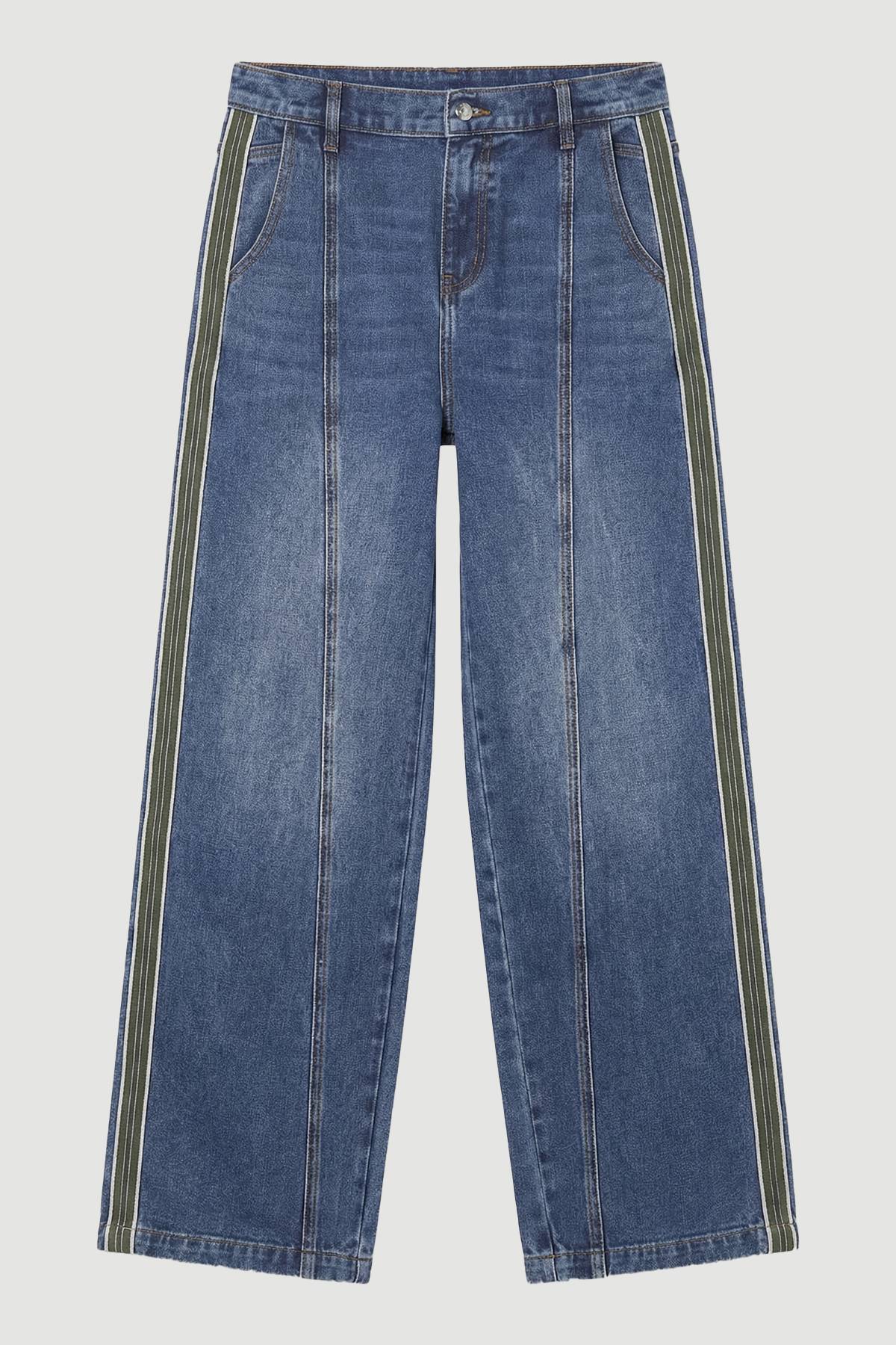 KarenMillen Jean Jambe Tonneau En Denim À Panneaux Latéraux