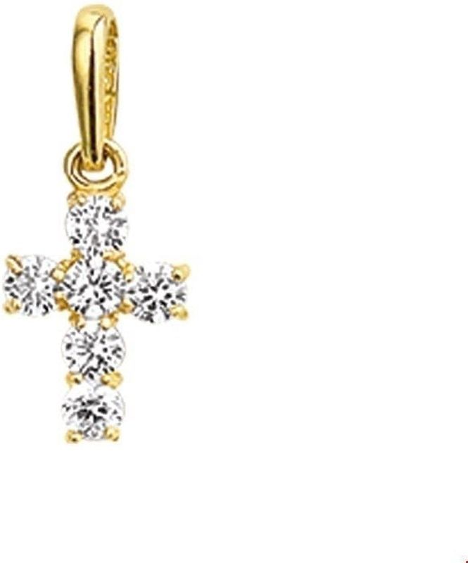 The Jewelry Collection - Hanger Kruis - Goud - Zirkonia