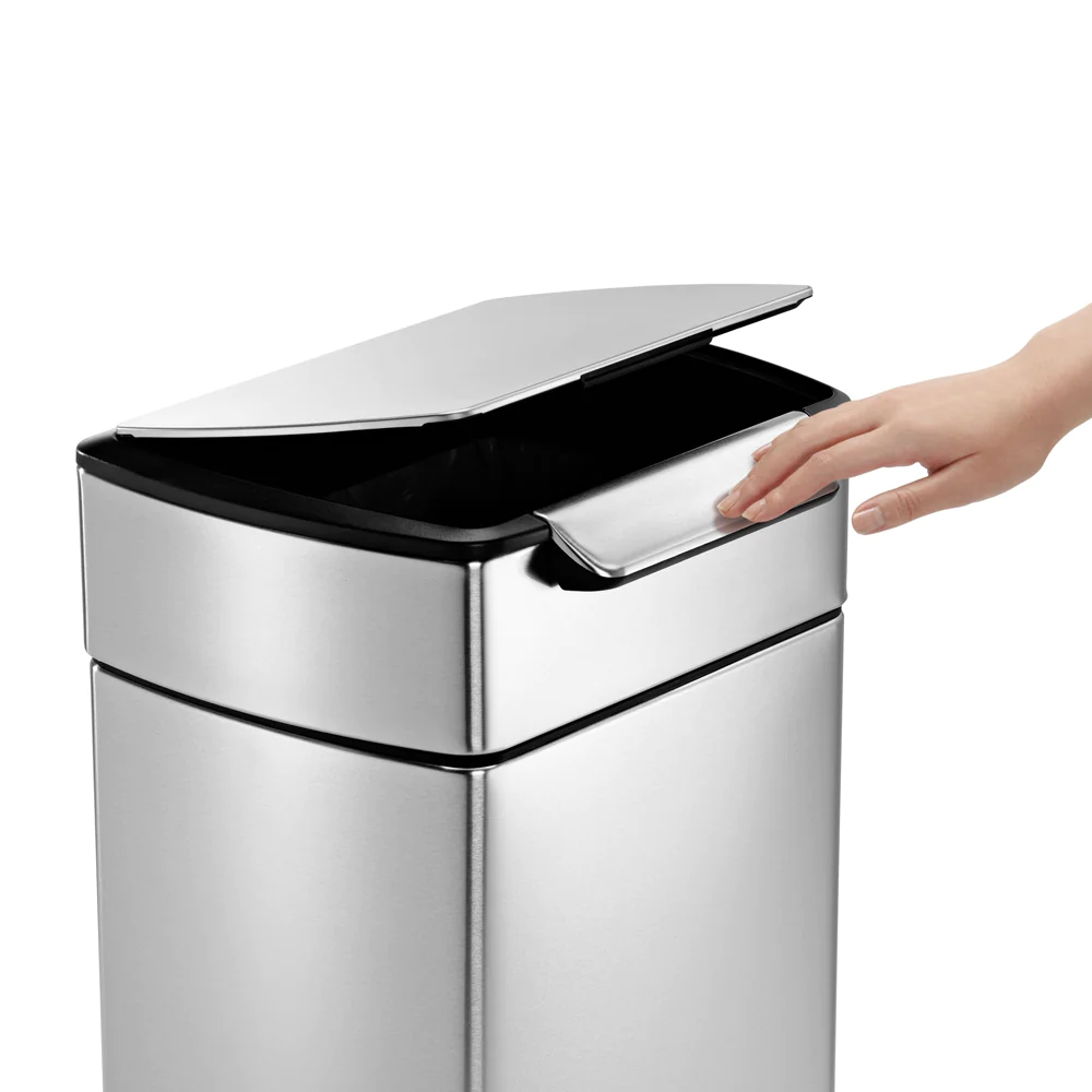Poubelle rectangulaire touch-bar 30L code H inox Simplehuman