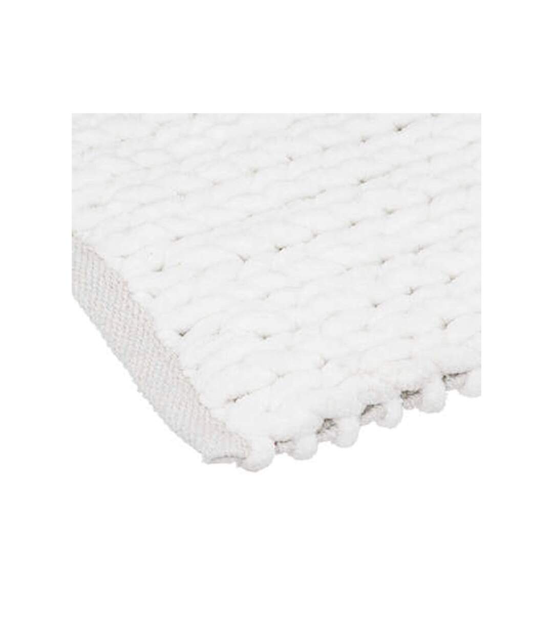 Tapis de Salle de Bain Tissé Épais 50x120cm Blanc