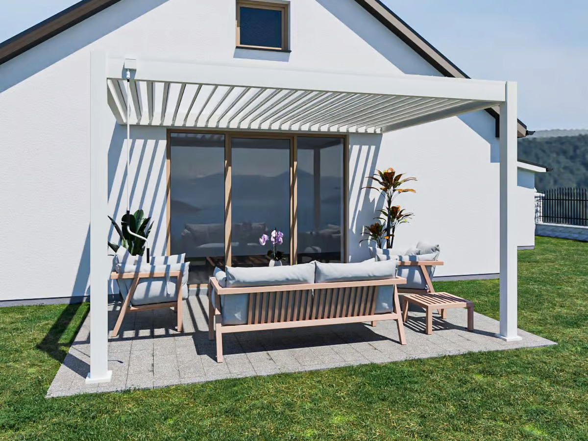 Orion Deluxe 300 x 400 cm muur terrasoverkapping - White