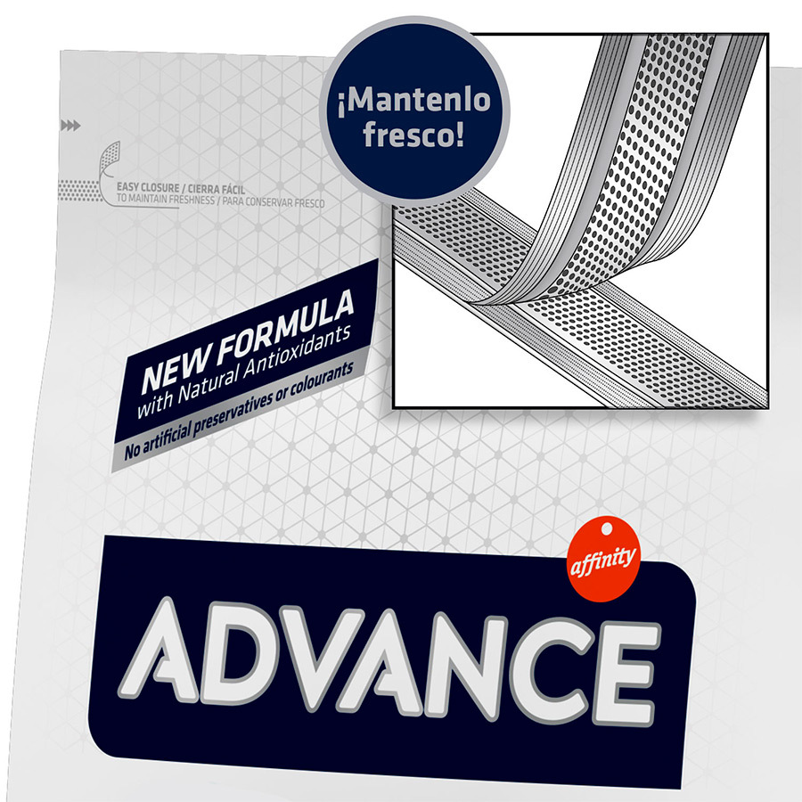 Ração Advance Active Defense para cães adultos da raça Yorkshire Terrier, 1,5 kg.