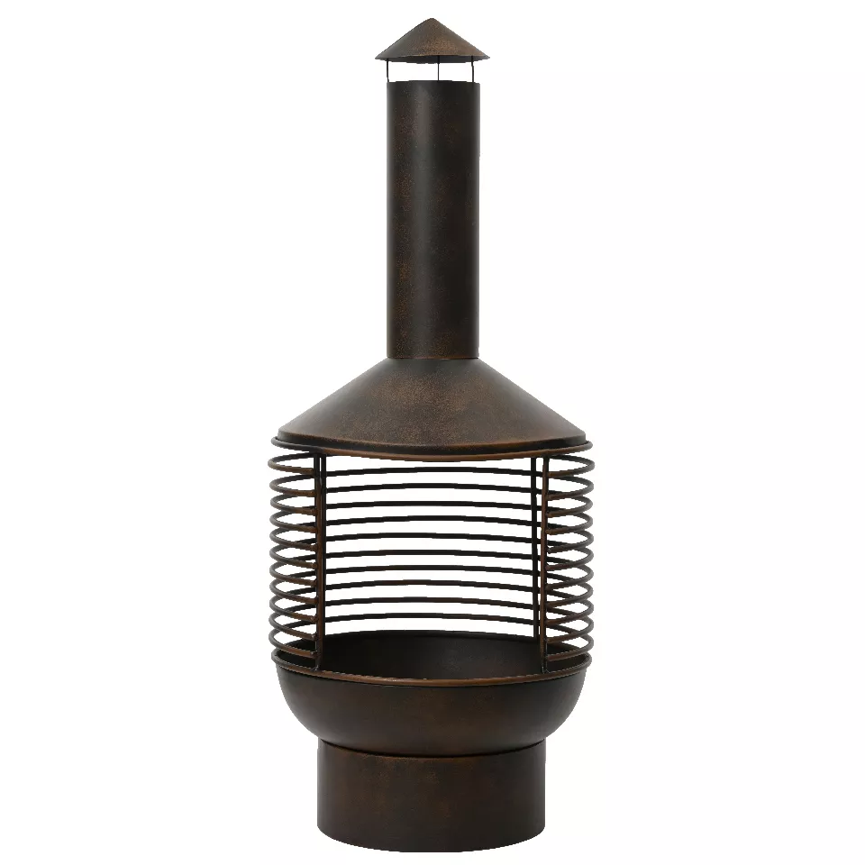 Braséro cheminée d'extérieur (D42 x H105 cm) Mérida Brun antique