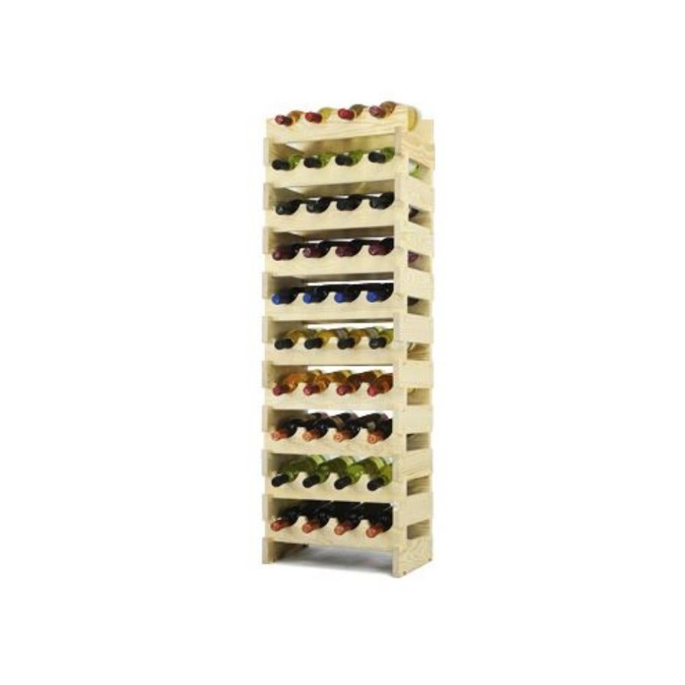 PROREGAL Wijnrek Vinoteca Flex HxBxD 112 x 47 x 29 cm 40 Flessen Massief grenenhout Natuurlijk Onbehandeld