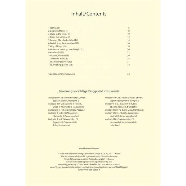Bärenreiter combocom Spirituals