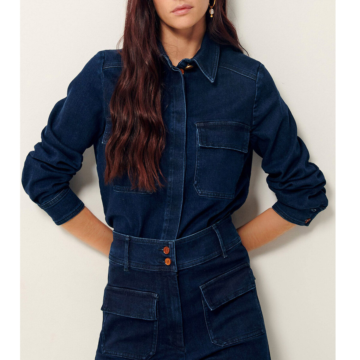 SESSUN<br>Camisa jeans de mangas compridas GUGGEN