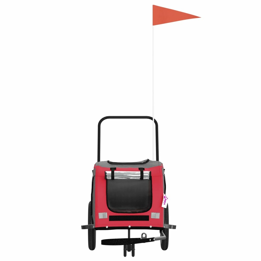 Remorque de vélo pour animaux de compagnie rouge et noir