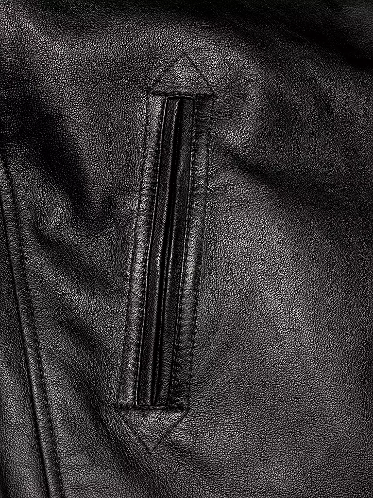 NUDIE JEANS Lederjacke schwarz