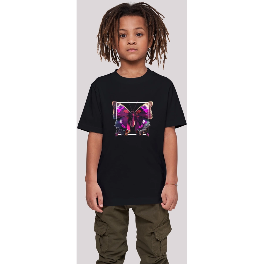 F4NT4STIC T-Shirt Pink Schmetterling TEE UNISEX schwarz
