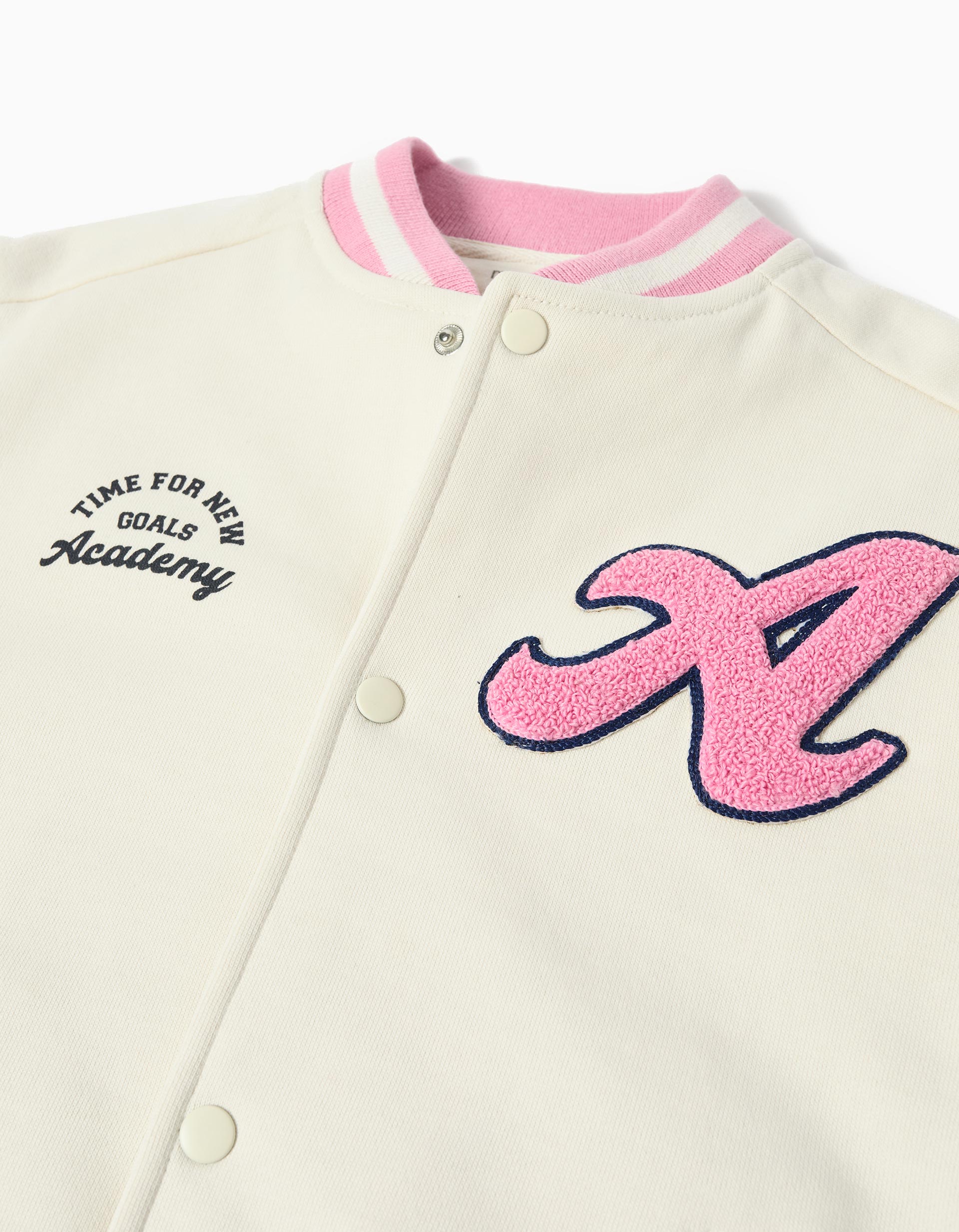 Casaco Bomber, Menina, Branco