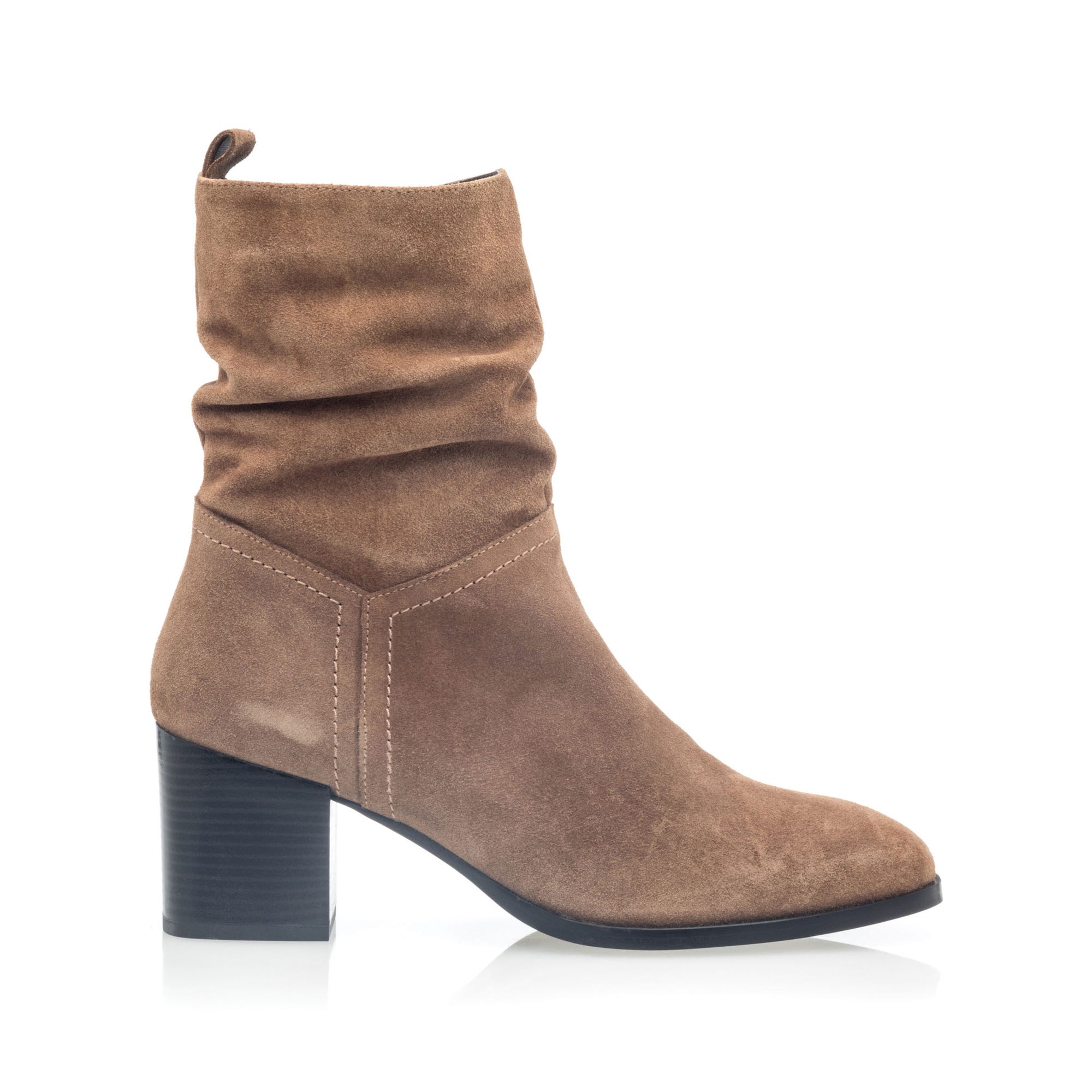 Bottines à talon Femme en cuir camel