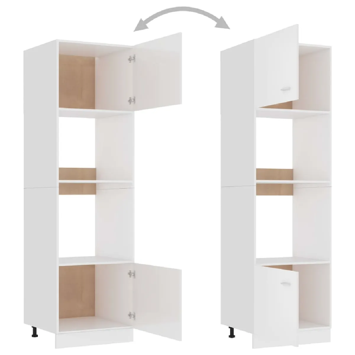 vidaXL Armoire à micro-ondes - Blanc brillant