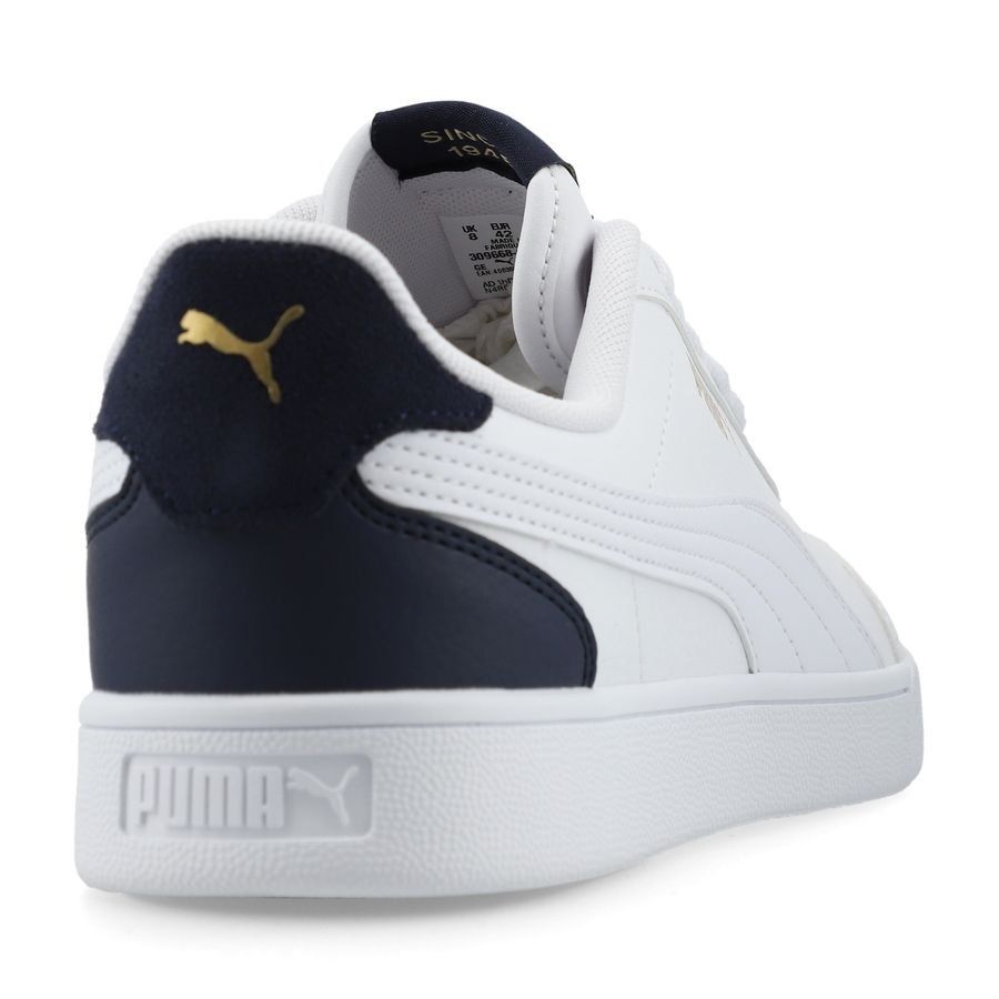 PUMA Chaussures Shuffle - Blanc/Bleu Marine/Doré