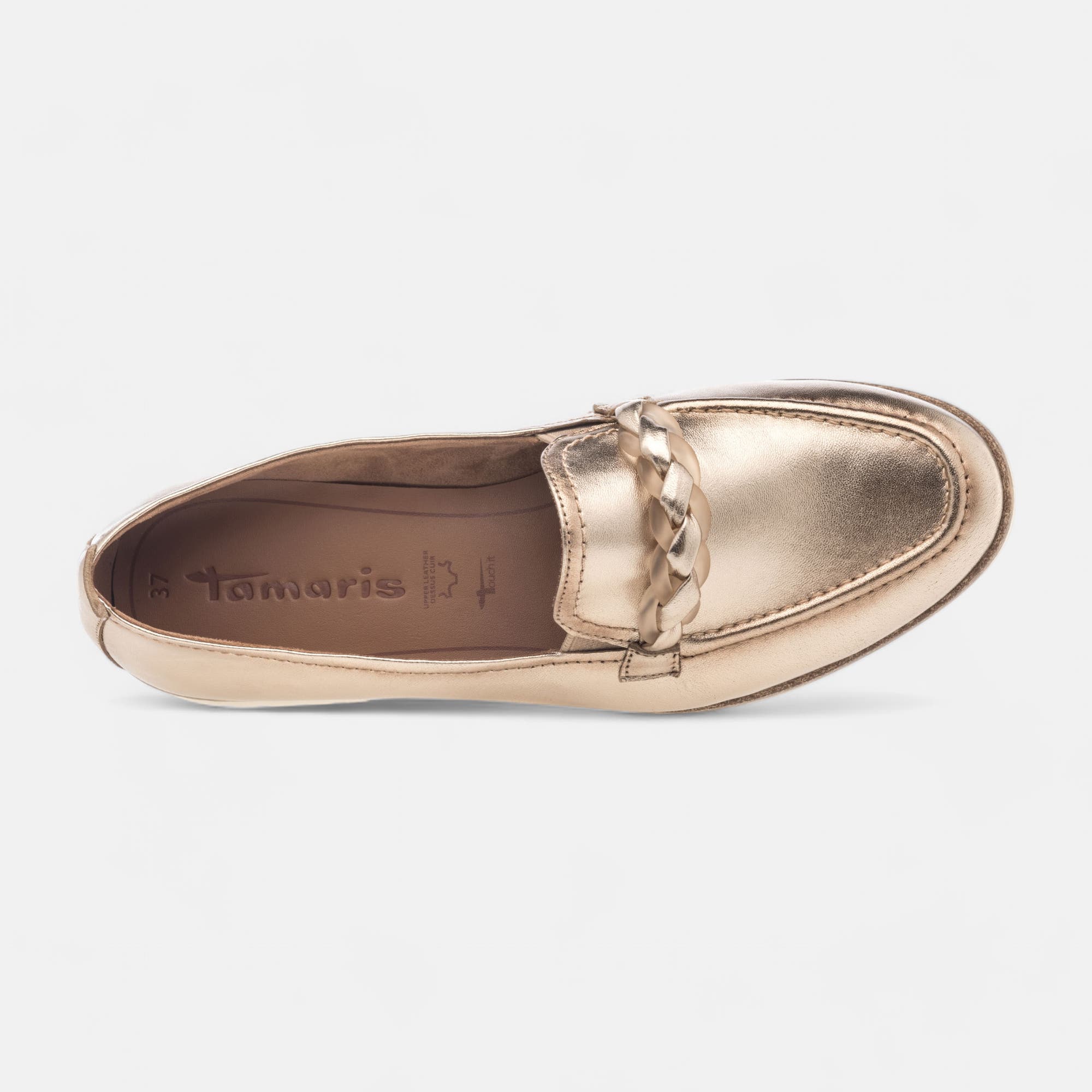 Mocassins Femme en cuir or