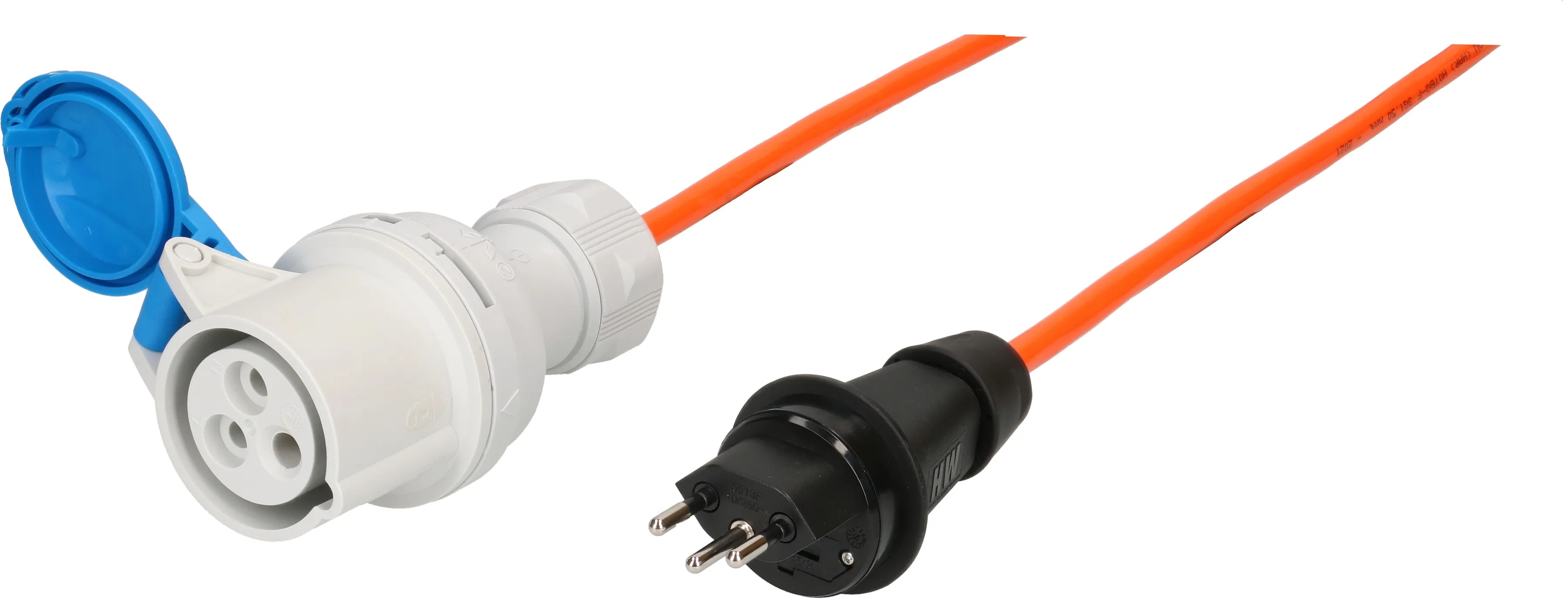 Adapterkabel Typ 13 mit 10A Sicherung / CEE16 blau L=1.5m IP44