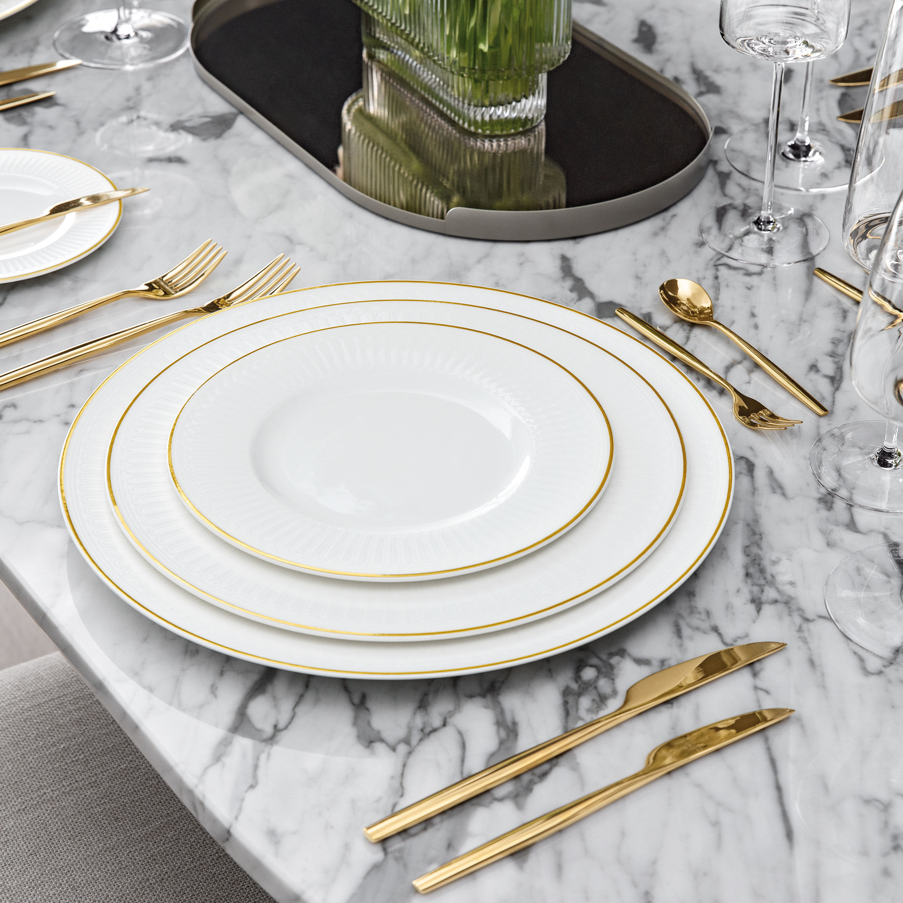 Chateau Septfontaines Appetizer and dessert plate White, 8.9'', Premium Bone Porcelain