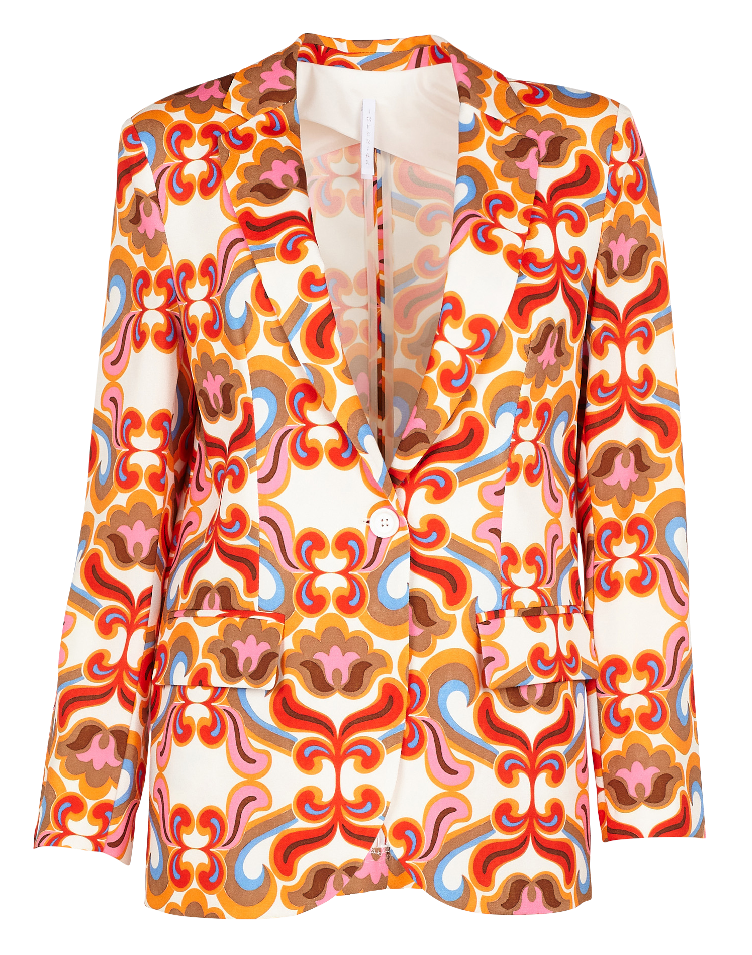 Veste tailleur à imprimé| Orange