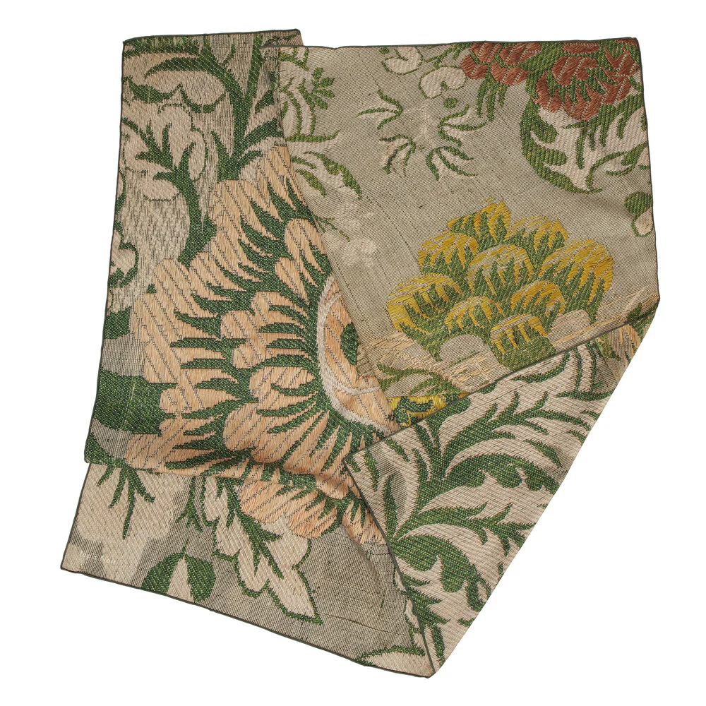 Tapis Noir  Classical Flower silketørklæde - grøn