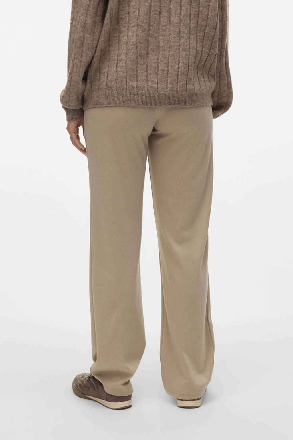 MAMALICIOUS regular high waist zwangerschaps casual broek beige