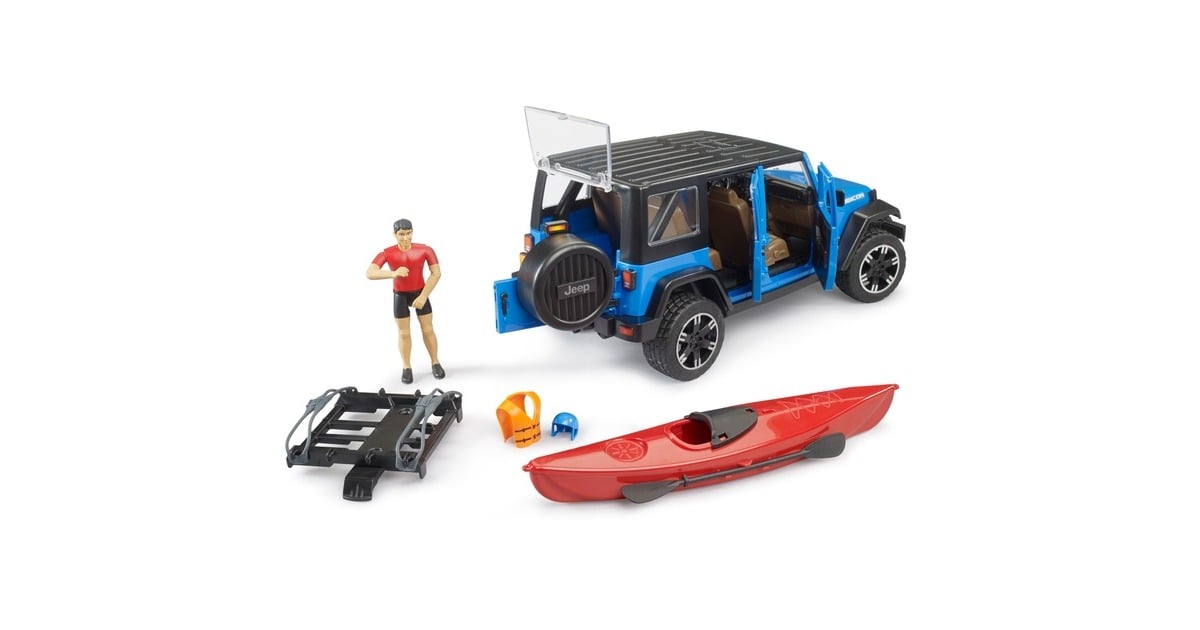 bruderJeep Wrangler Rubicon Unlimited met kajak en figuur Modelvoertuig  (02529)