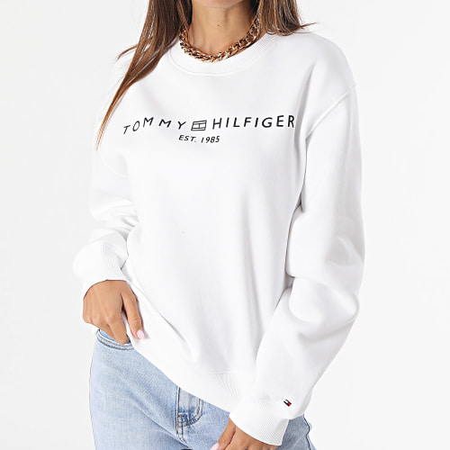 Sweat Crewneck Femme Corp Logo 9791 Blanc