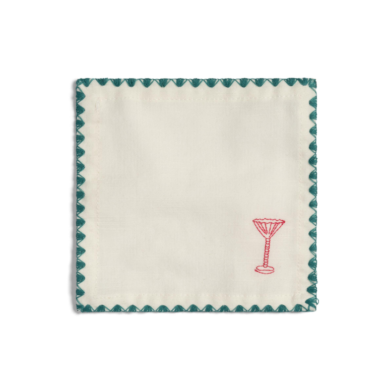 &klevering Zigzag cocktail servet set van 4