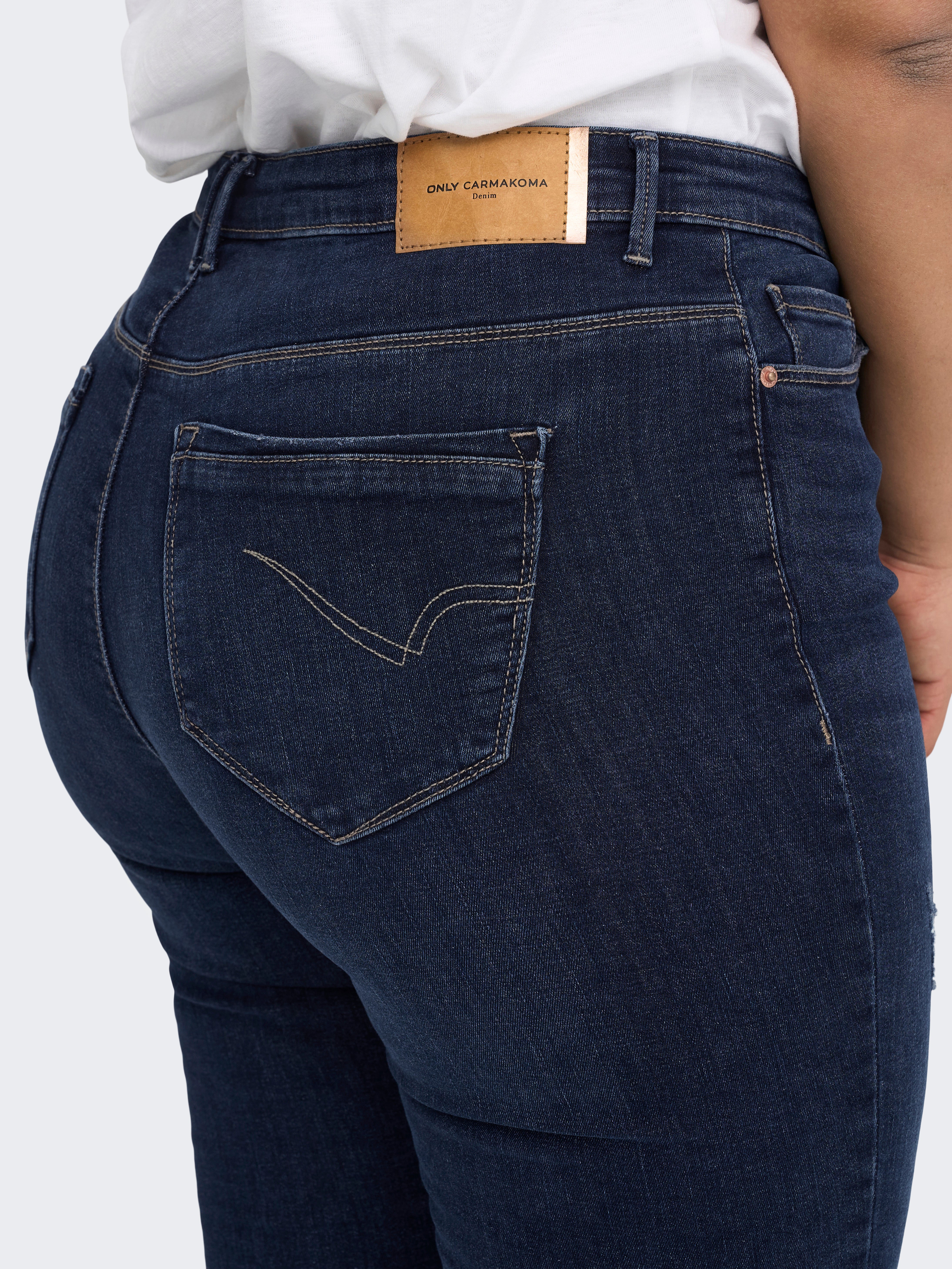 CARLAOLA Hohe Taille Skinny Fit Jeans Dark Blue Denim