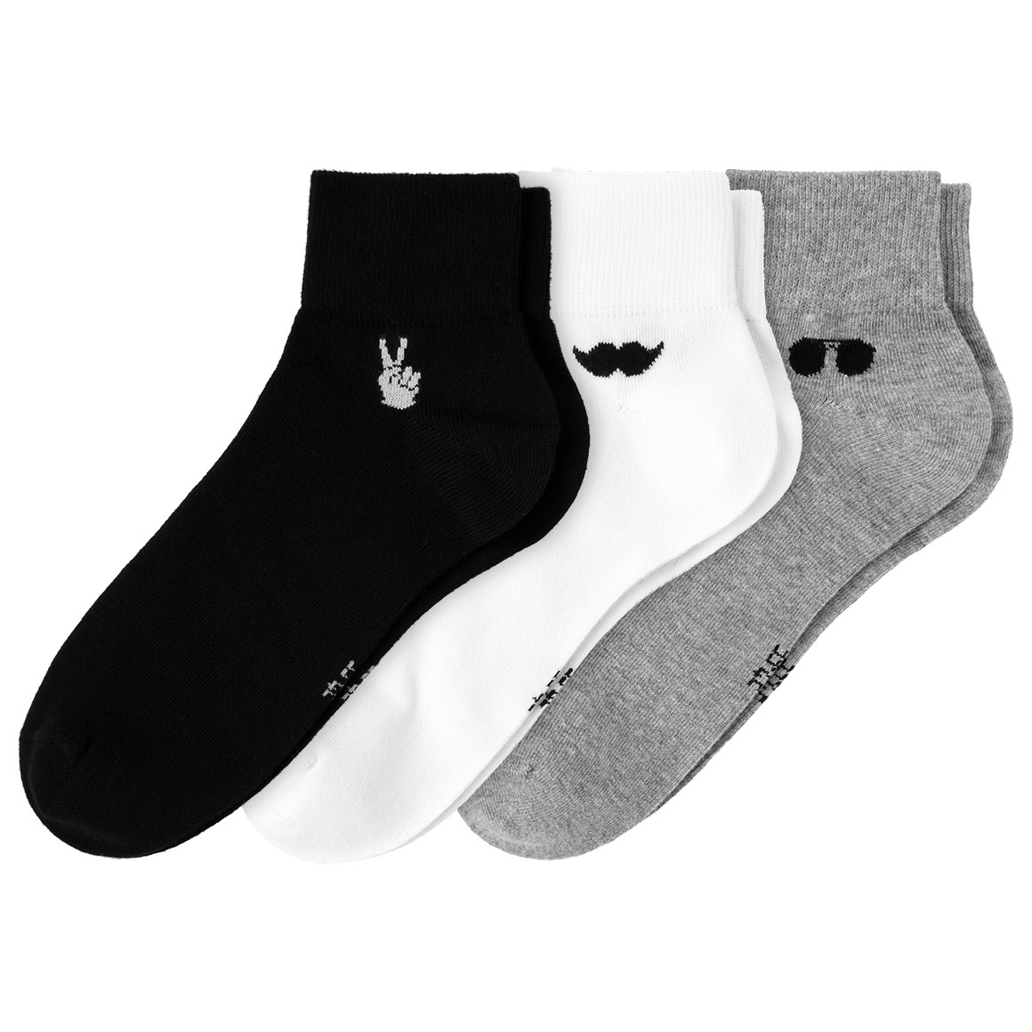 VanVaan 3 Paar Herren Sneaker-Socken knöchelhoch weiss