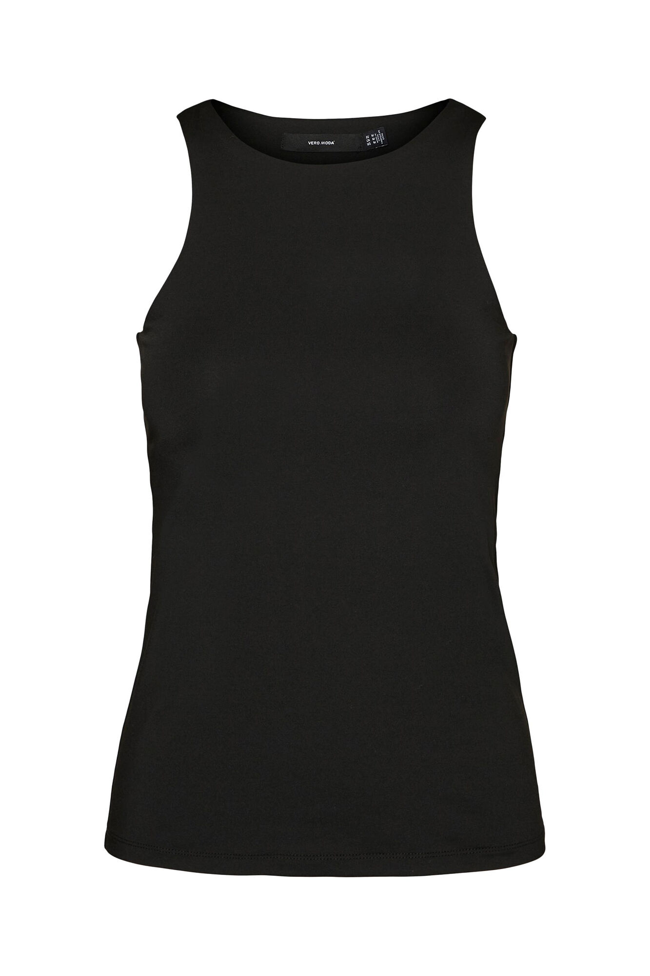 Blusa feminina sem alças com decote redondo - Preta