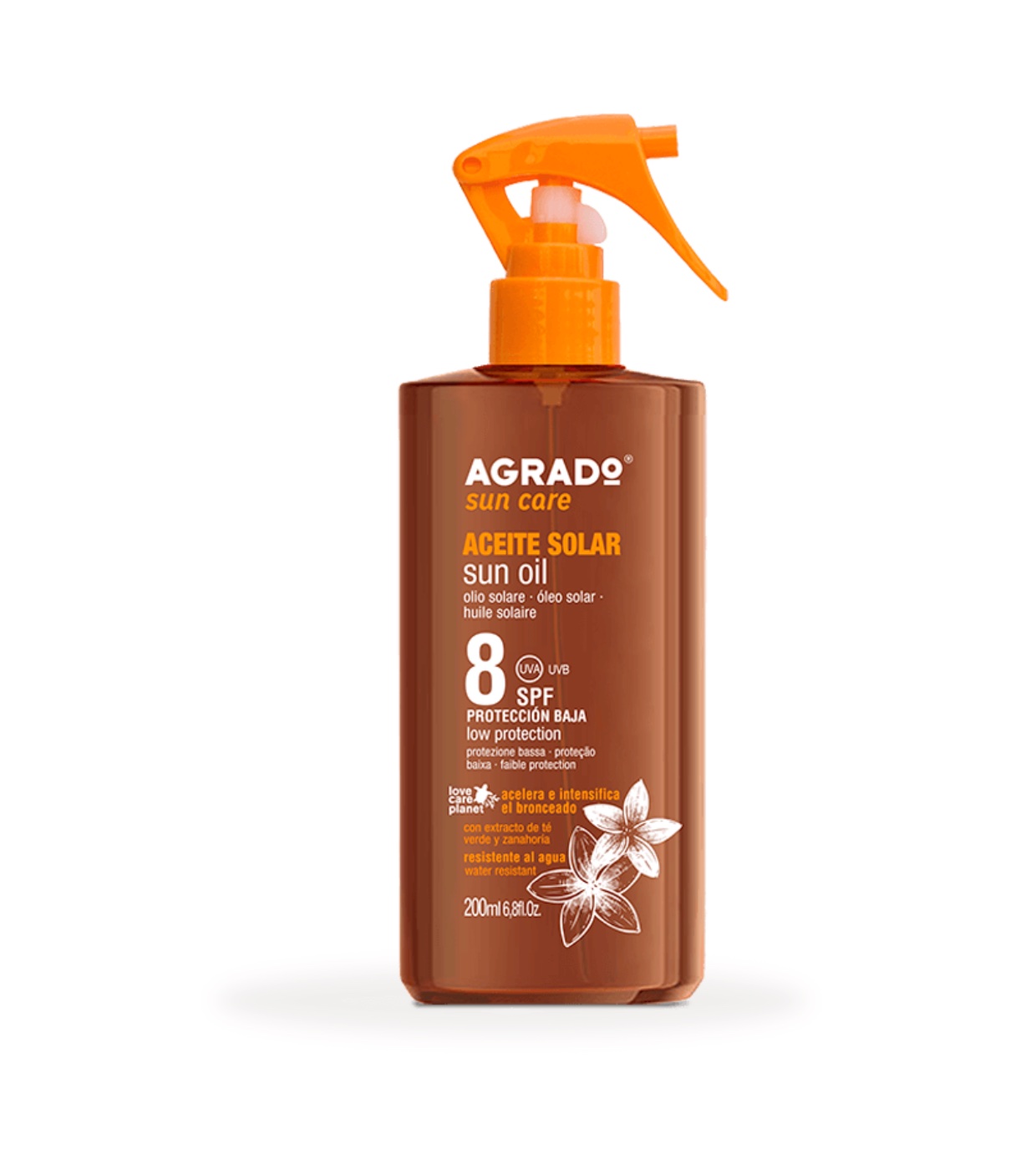 Agrado - Óleo solar acelerador de bronzeamento FPS8