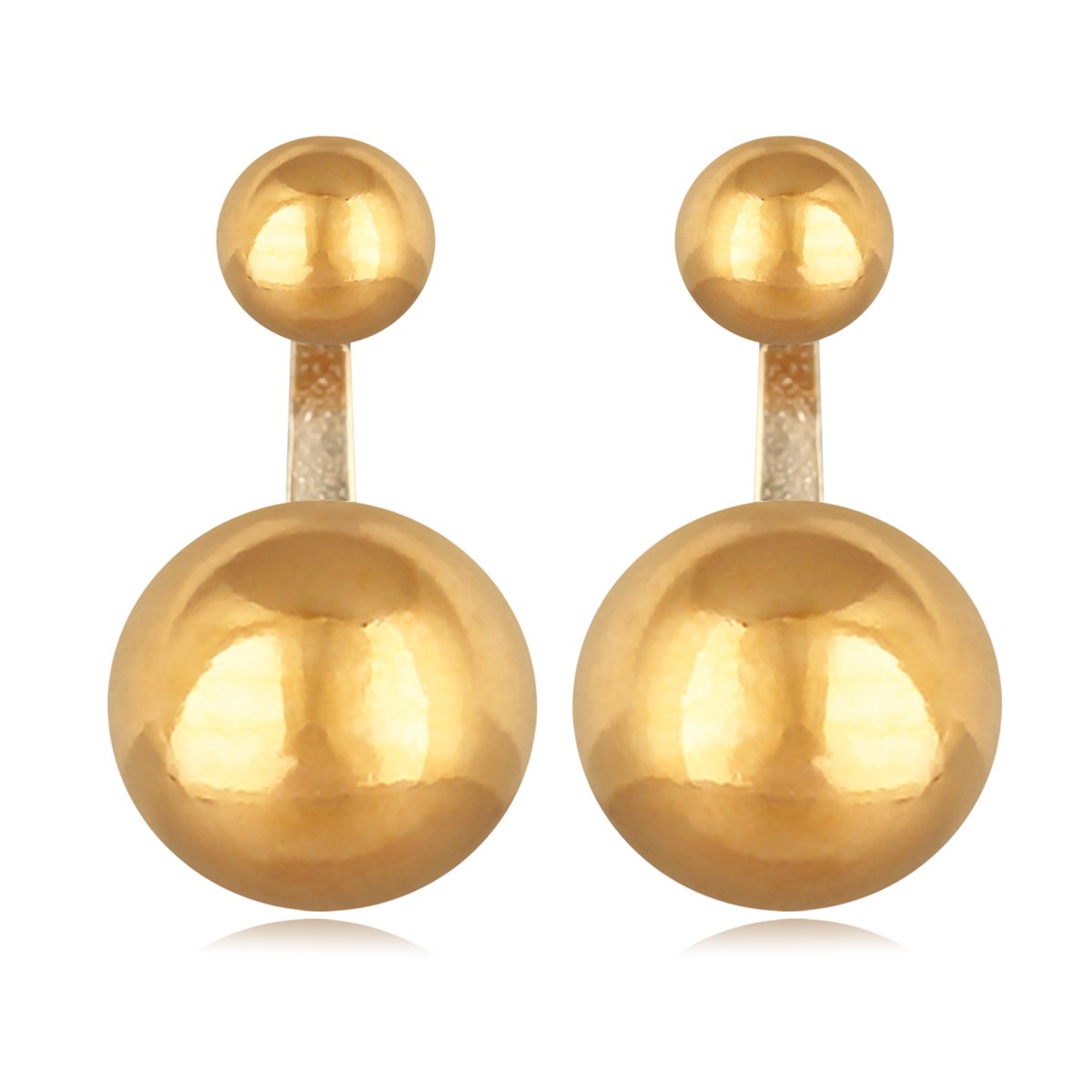 Boucles d'oreille plaqué or 2 boules