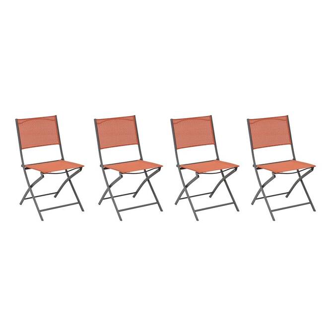 Lot de 4 chaises de jardin pliantes MODULA Ambre & Graphite